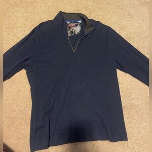 Robert Graham Navy Zip Up Sweater